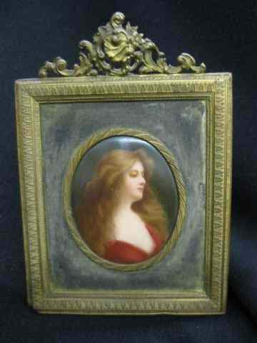 Appraisal: Miniature Painting on Porcelain of Young Lady '' x ''