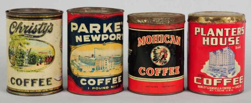 Appraisal: Lot of Assorted -Pound Coffee Tins The Newport tin is