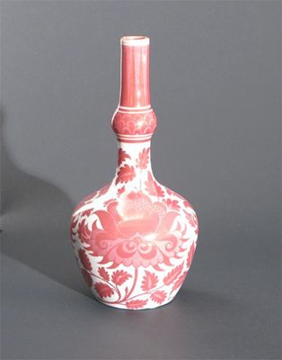 Appraisal: A William De Morgan solifleur vase with knopped neck painted