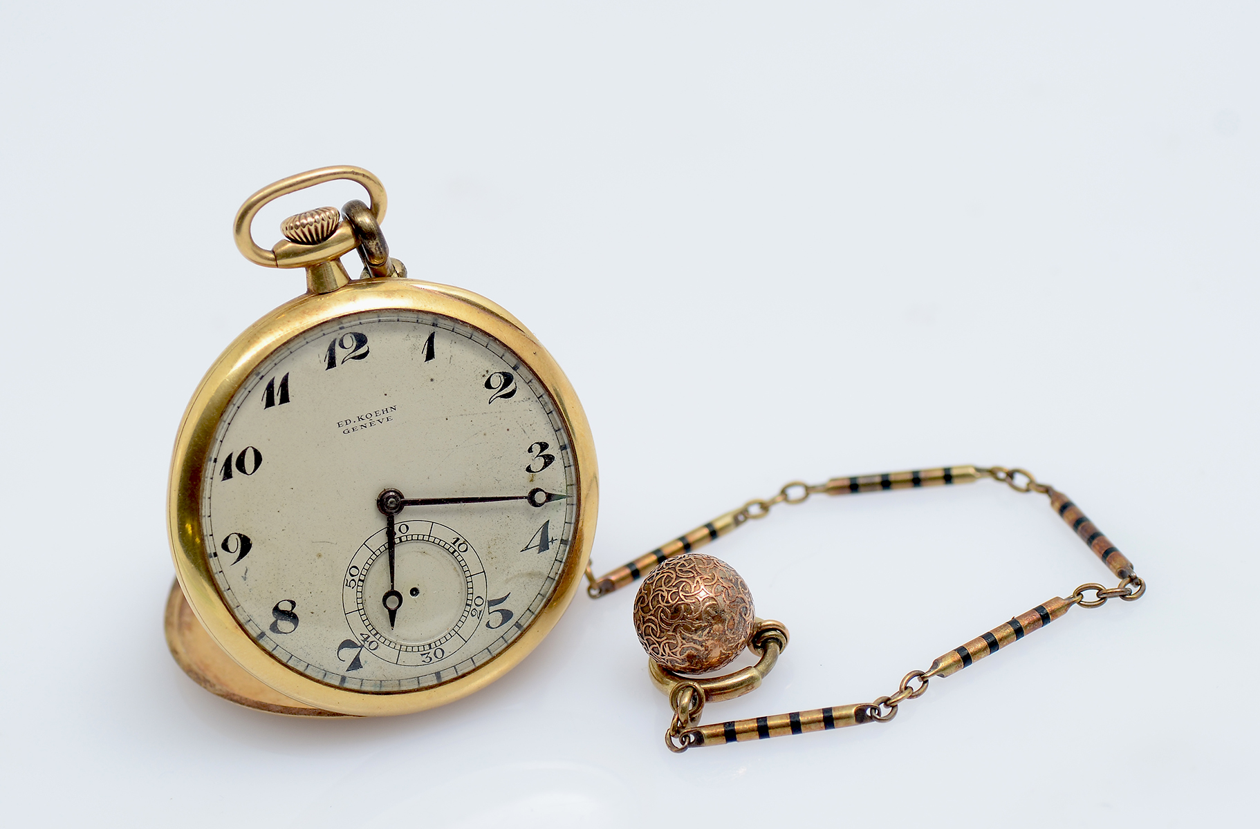 Appraisal: EDOUARD KOEHN K GOLD JEWELL OPEN FACE POCKET WATCH Serial