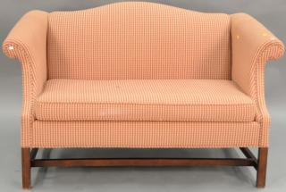 Appraisal: Two piece lot to include Chippendale style upholstered loveseat and