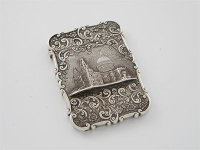 Appraisal: A Victorian 'castletop' card case with a view of St