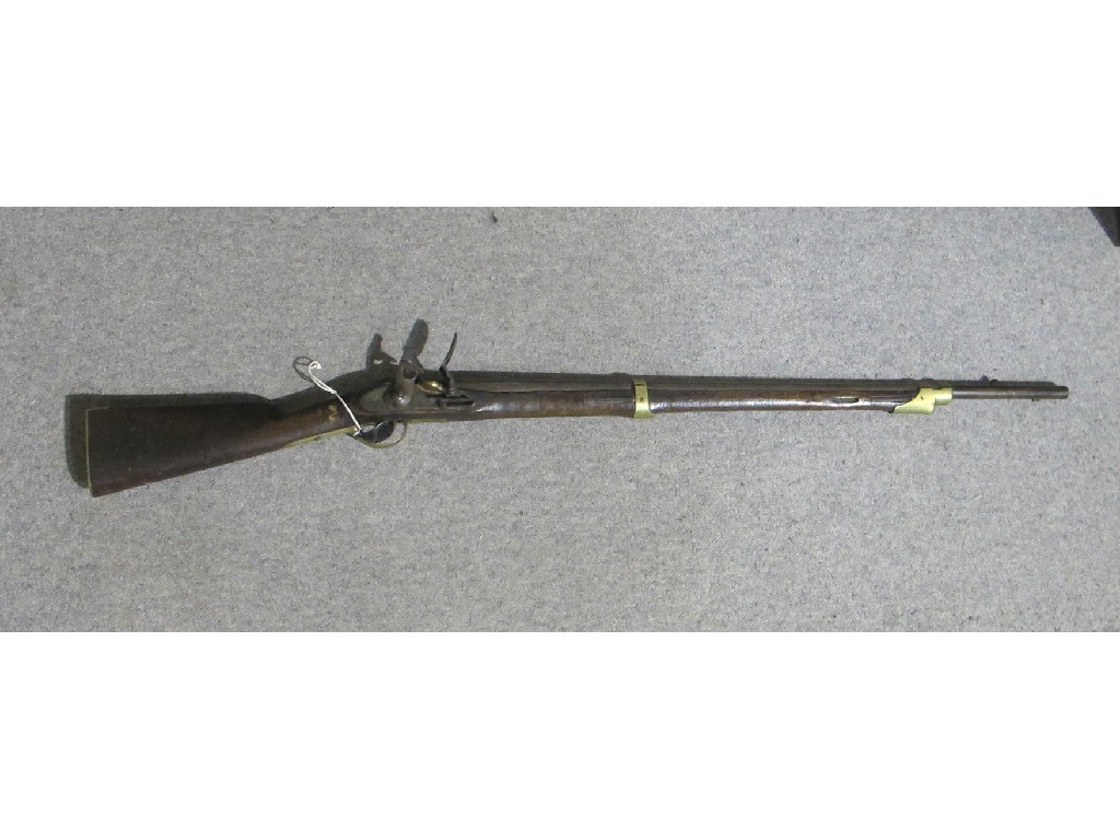 Appraisal: A flintlock guard stamped the barrel cm long no ramrod