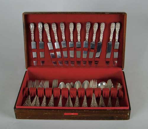 Appraisal: -PIECE FLATWARE SET BY SCHOFIELD IN THE BALTIMORE ROSE PATTERN