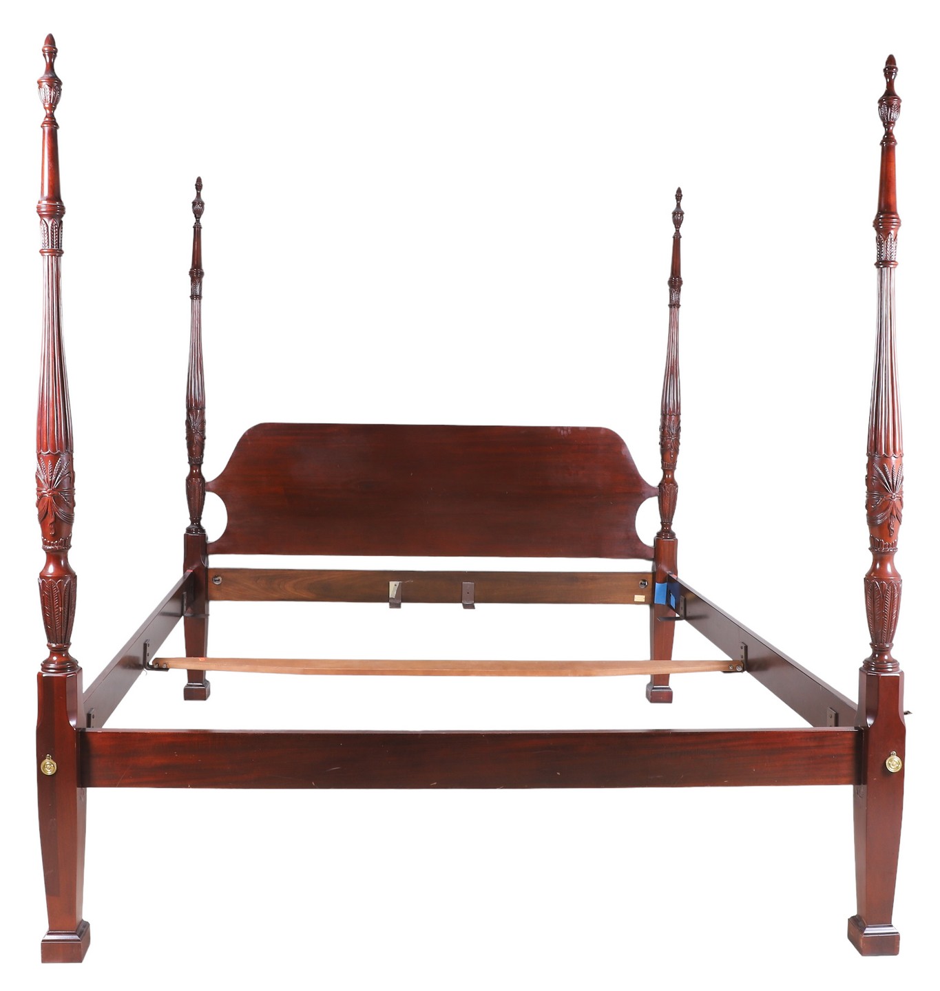 Appraisal: Councill carved mahogany -poster king size bed sheaf and reeded