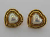 Appraisal: A pair of carat yellow gold and cultured pearl earrings