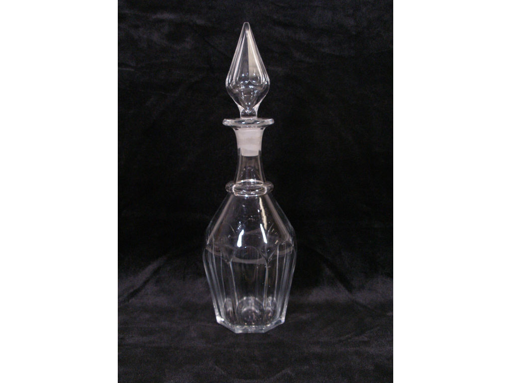 Appraisal: Blown Glass Decanter th c attractive faceted body with single