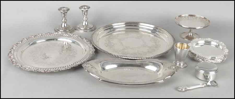 Appraisal: COLLECTION OF SILVERPLATE AND SILVER ITEMS Comprised of a pair