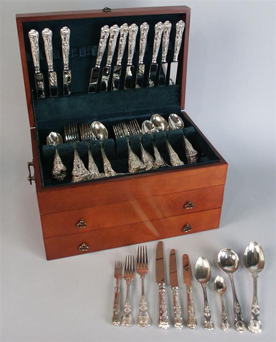 Appraisal: ENGLISH SILVER FLATWARE SERVICE English Kings Pattern th century including