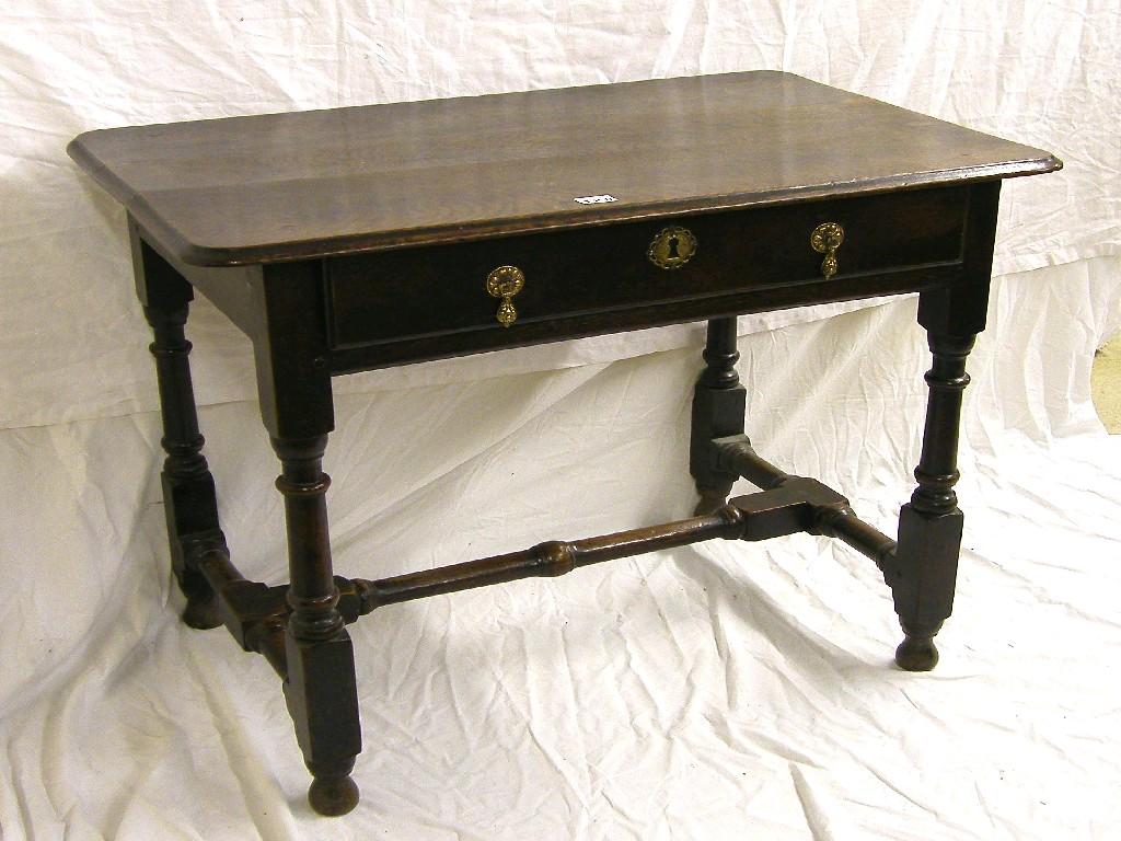 Appraisal: th century oak side table the moulded top over a