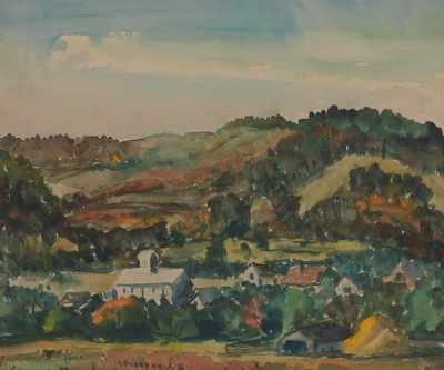 Appraisal: Clyde J Singer American - Sandy Valley Hills Watercolor on