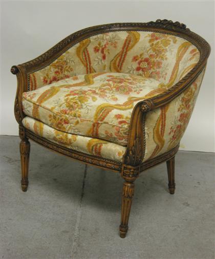 Appraisal: Pair of Louis XV style walnut armchairs don ruseau new