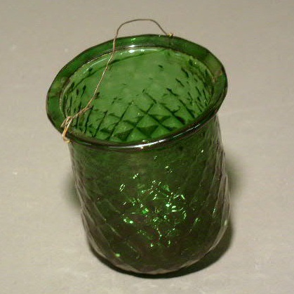 Appraisal: Emerald green glass Christmas light th c h x diam