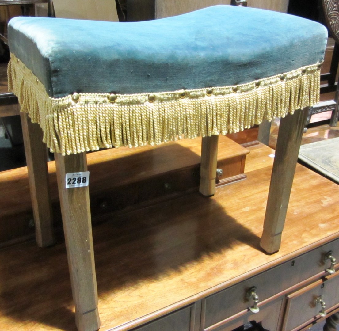 Appraisal: An Elizabeth Coronation stool and a circular brass tray