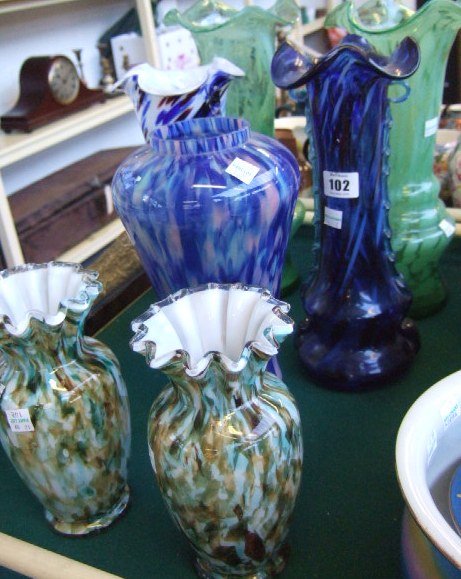 Appraisal: A collection of glass vases mid th century comprising two