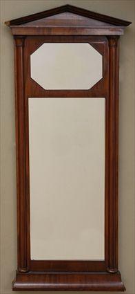 Appraisal: BIEDERMEIER MAHOGANY PIER MIRROR The main plate surmounted by an