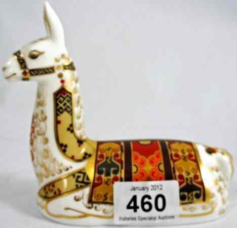 Appraisal: Royal Crown Derby Llama Exclusive for Collectors Guild with Gold