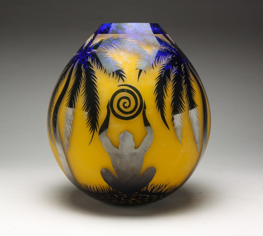 Appraisal: STUDIO GLASS VASE BY DUNCAN MCCLELLAN American b Unsigned Celebration