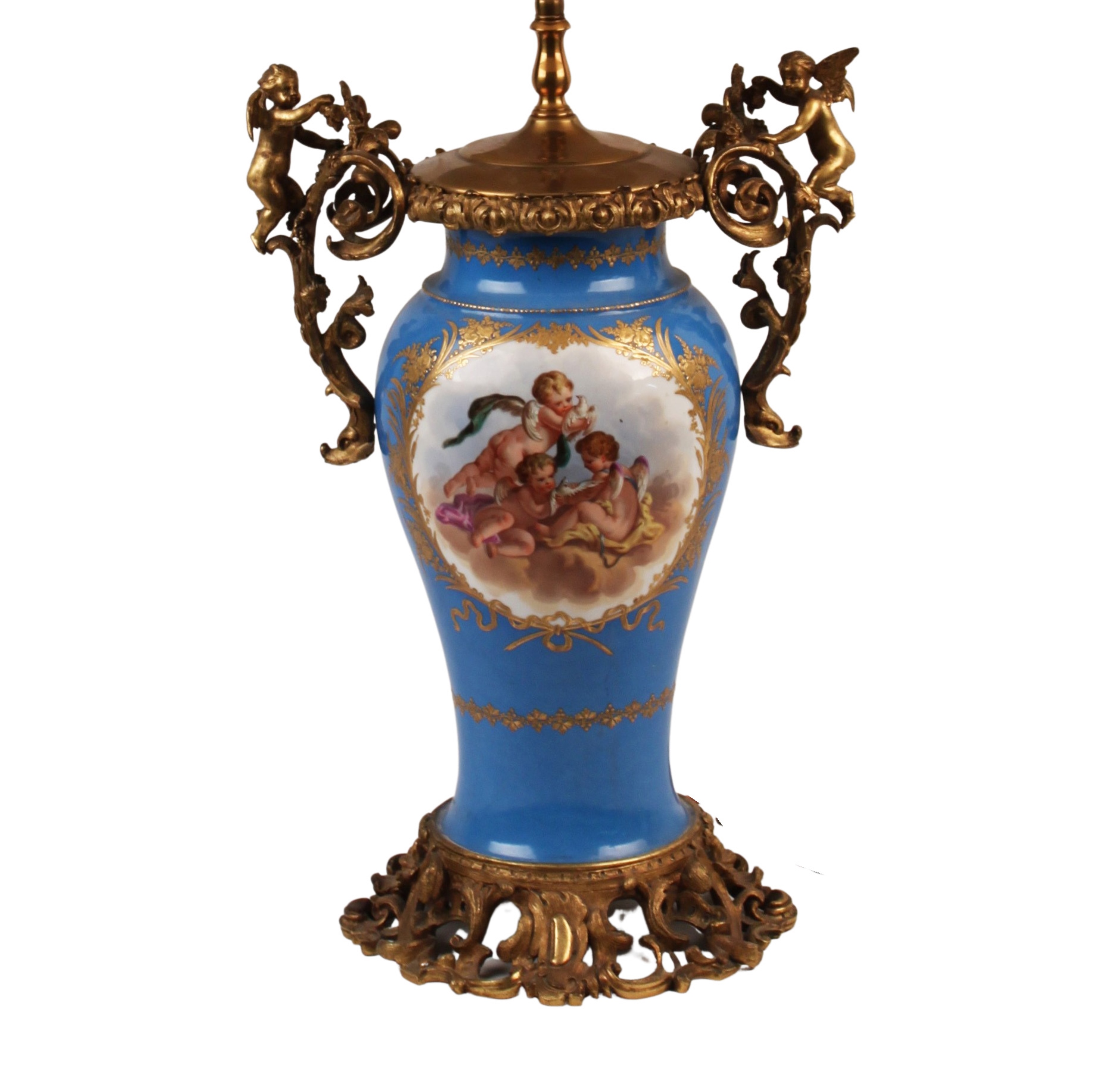 Appraisal: Sevres porcelain vase having robin egg blue ground with central