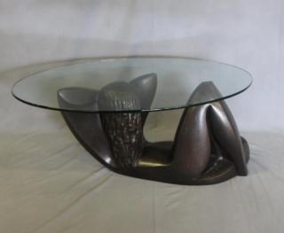 Appraisal: FARAN Nomi Signed Bronze Glass Coffee Table Signed on base