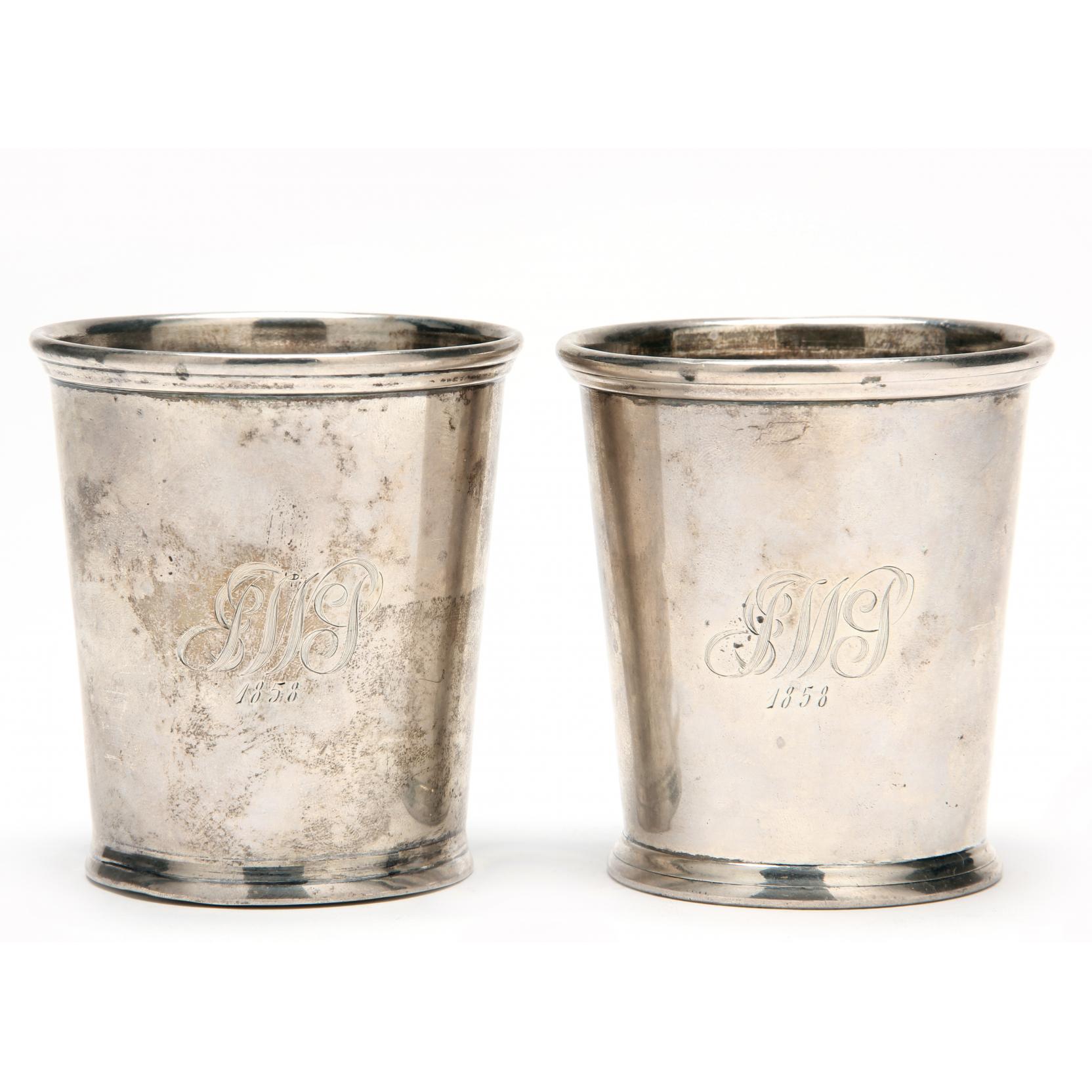 Appraisal: Pair of KY Coin Silver Mint Julep Cups by William