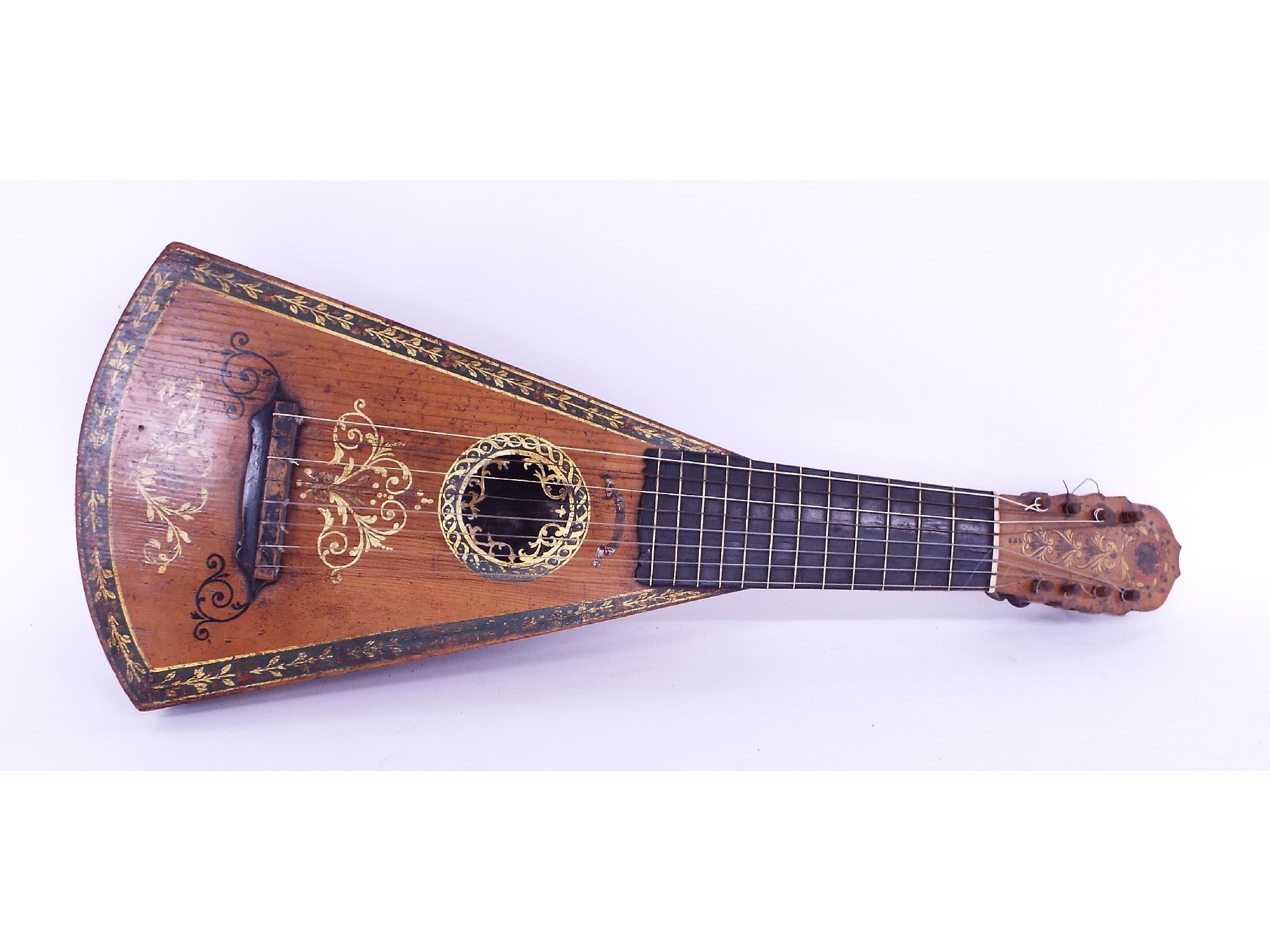 Appraisal: Early th century eight string guitar lute probably by Edward