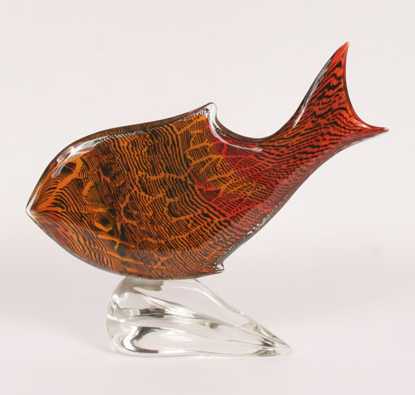 Appraisal: Seguso art glass fish sculpture x engraved signature