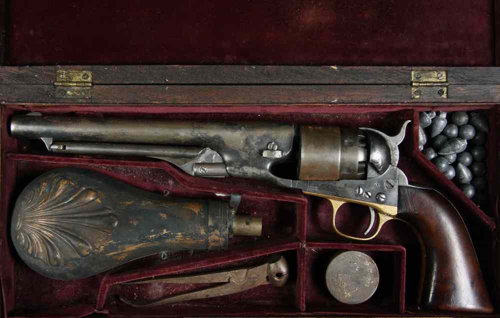 Appraisal: CASED COLT ARMY REVOLVER - Early Cased Army Colt Revolver