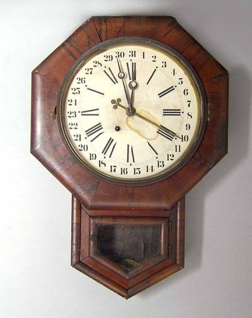 Appraisal: Ansonia rosewood veneer wall clock h