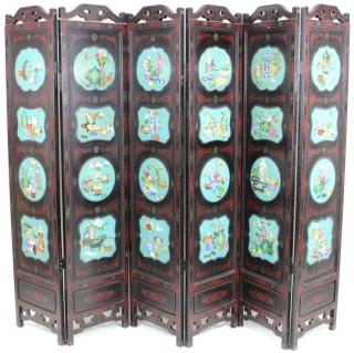 Appraisal: Chinese Cloisonne Screen Chinese Cloisonne Screen th century great quality