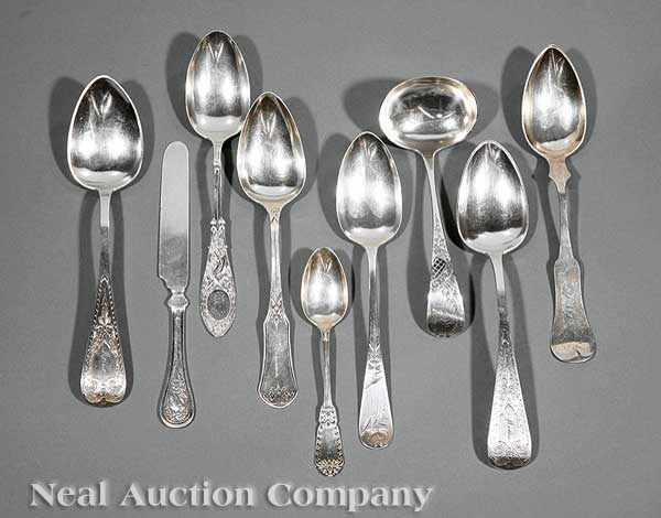 Appraisal: A Group of American Coin Silver and Sterling Silver Spoons