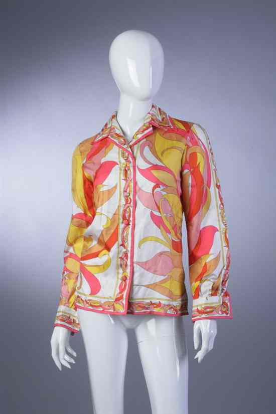 Appraisal: EMILIO PUCCI SILK BLOUSE early s size signed within fabric