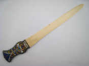 Appraisal: A Russian ivory and cloisonne enamelled silver paper knife marked