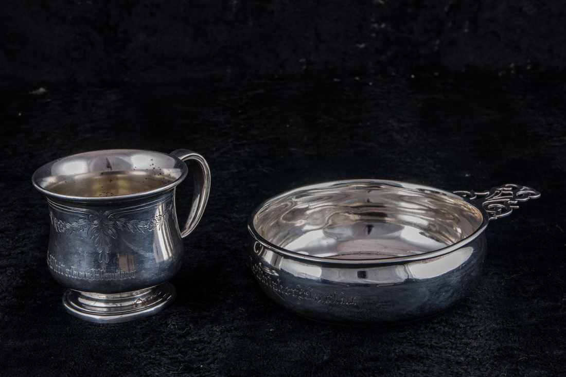 Appraisal: LOT OF STERLING CHILD SET A GORHAM PORRINGER A AND