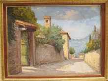 Appraisal: An oil on board ''Via dei Roccettini San Domenico ''