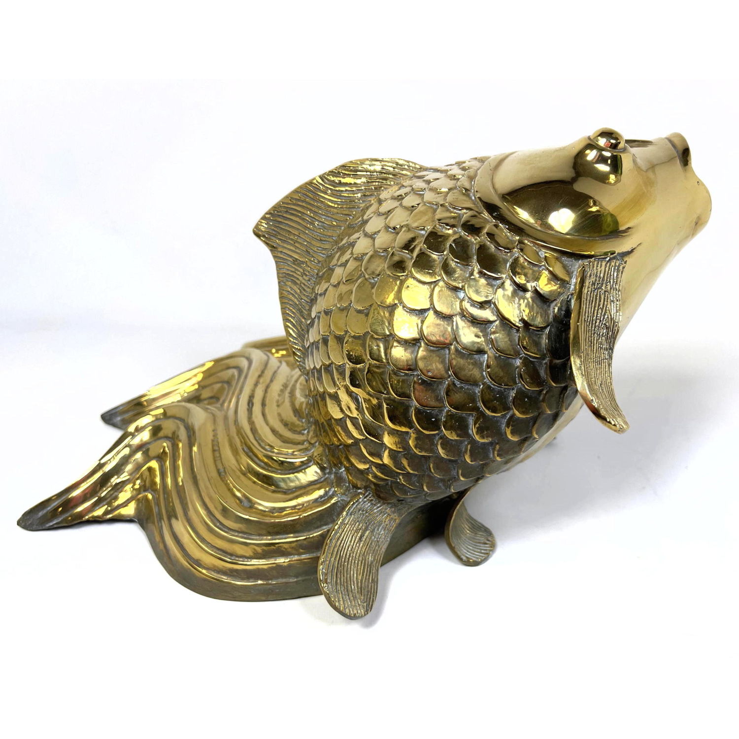 Appraisal: large Brass Figural Koi Fish Sculpture Dimensions H inches W