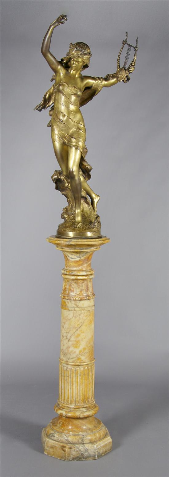 Appraisal: A French Gilt Bronze Figure of Sappho Mathurin Moreau Height