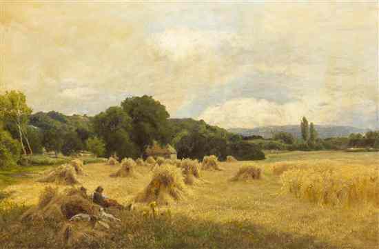 Appraisal: John Clayton Adams British - Harvest Time oil on canvas