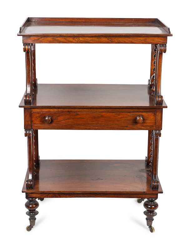 Appraisal: A William IV Rosewood Two-Tier Dumb Waiter Etagere Height x