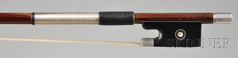 Appraisal: Silver-mounted Violin Bow the round stick stamped JAS TUBBS weight