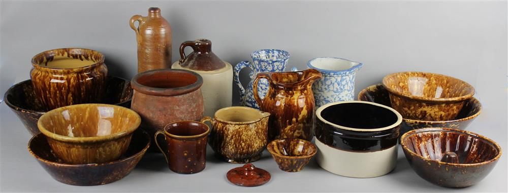 Appraisal: GROUP OF AMERICAN POTTERY AND STONEWARE including three large bowls