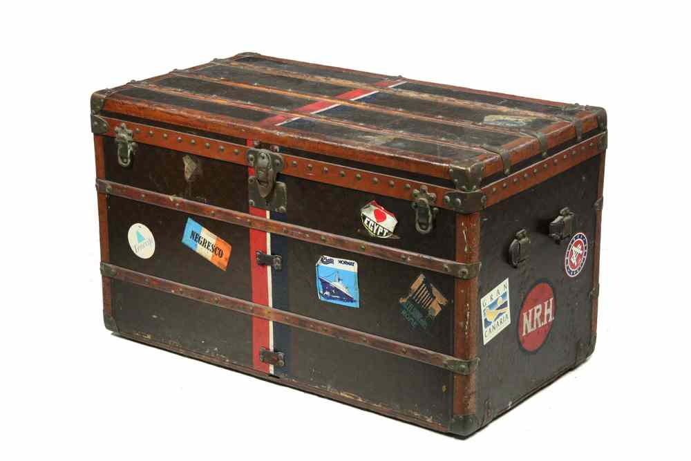 Appraisal: LOUIS VUITTON TRUNK - Vintage s Louis Vuitton Steamer Trunk