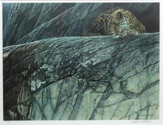 Appraisal: Robert Bateman Canadian b Leopard Ambush signed in pencil lower