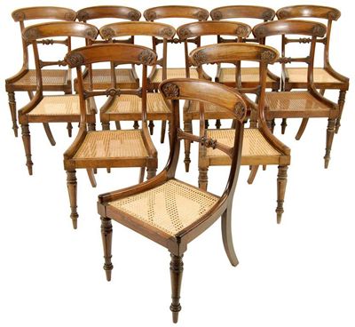 Appraisal: A set of twelve George IV rosewood dining chairs each