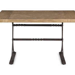 Appraisal: A Contemporary Grain-Painted and Wrought Iron Table Height x width