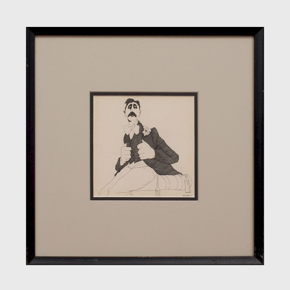 Appraisal: William Bramhall - Marcel Proust Ink on paper signed 'Bramhall'