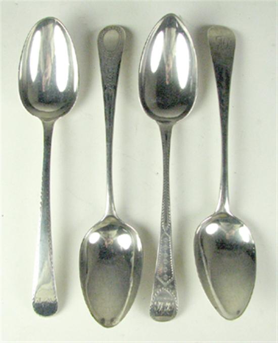 Appraisal: Group of Four English Sterling Serving Spoons th Century London