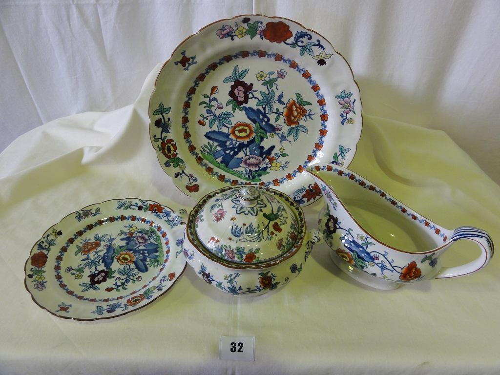 Appraisal: An extensive collection of Booths The Pompadour pattern dinnerwares comprising