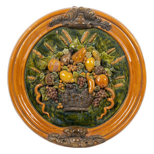 Appraisal: A Continental Majolica Plaque th Century incised indistinctly to the