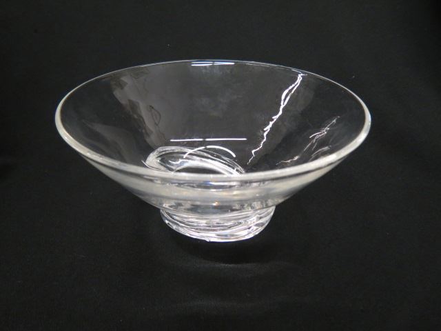 Appraisal: Steuben Crystal Bowl swirling base diameter deep signed excellent